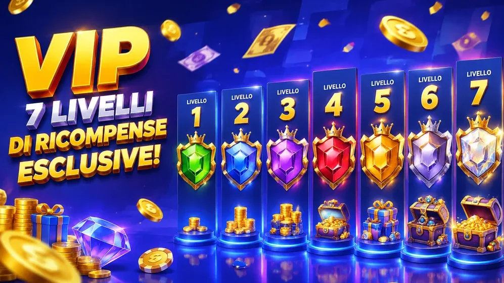 schermata programma fedeltà con 7 badge di livello