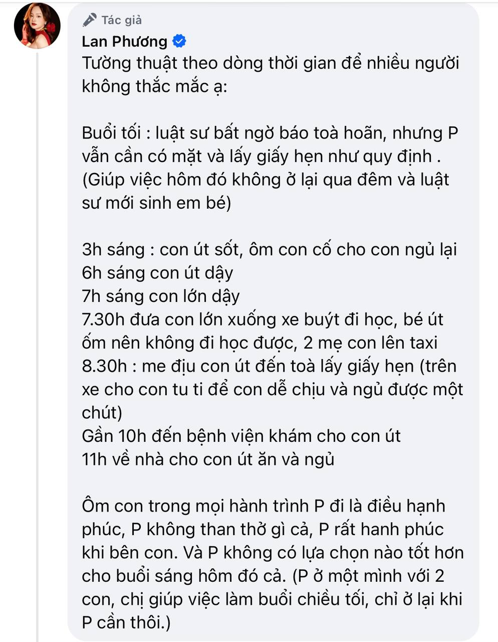 Lan Phương chia sẻ nỗi niềm ngày ra toà ly hôn với chồng Tây và lí do phải địu con đi cùng