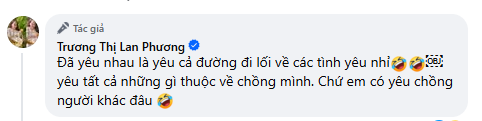 Trương Phương chia sẻ quan điểm yêu thương