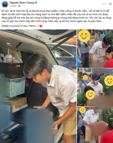 Ảnh chụp lén Subeo tại điểm nhận đồ cứu trợ Subeo mua nhu yếu phẩm và ủng hộ