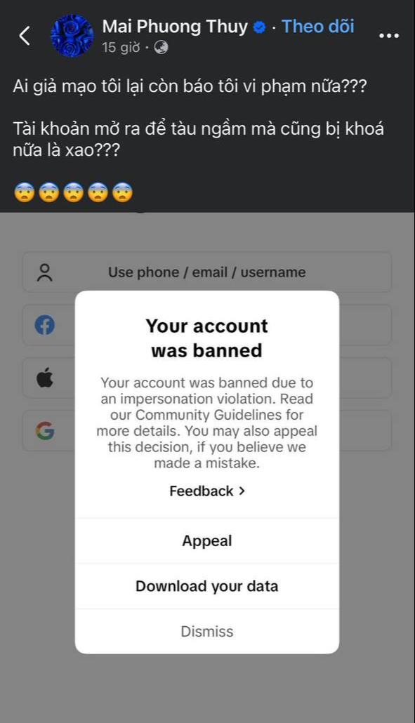 Mai Phương Thúy thông báo tài khoản TikTok bị cấm