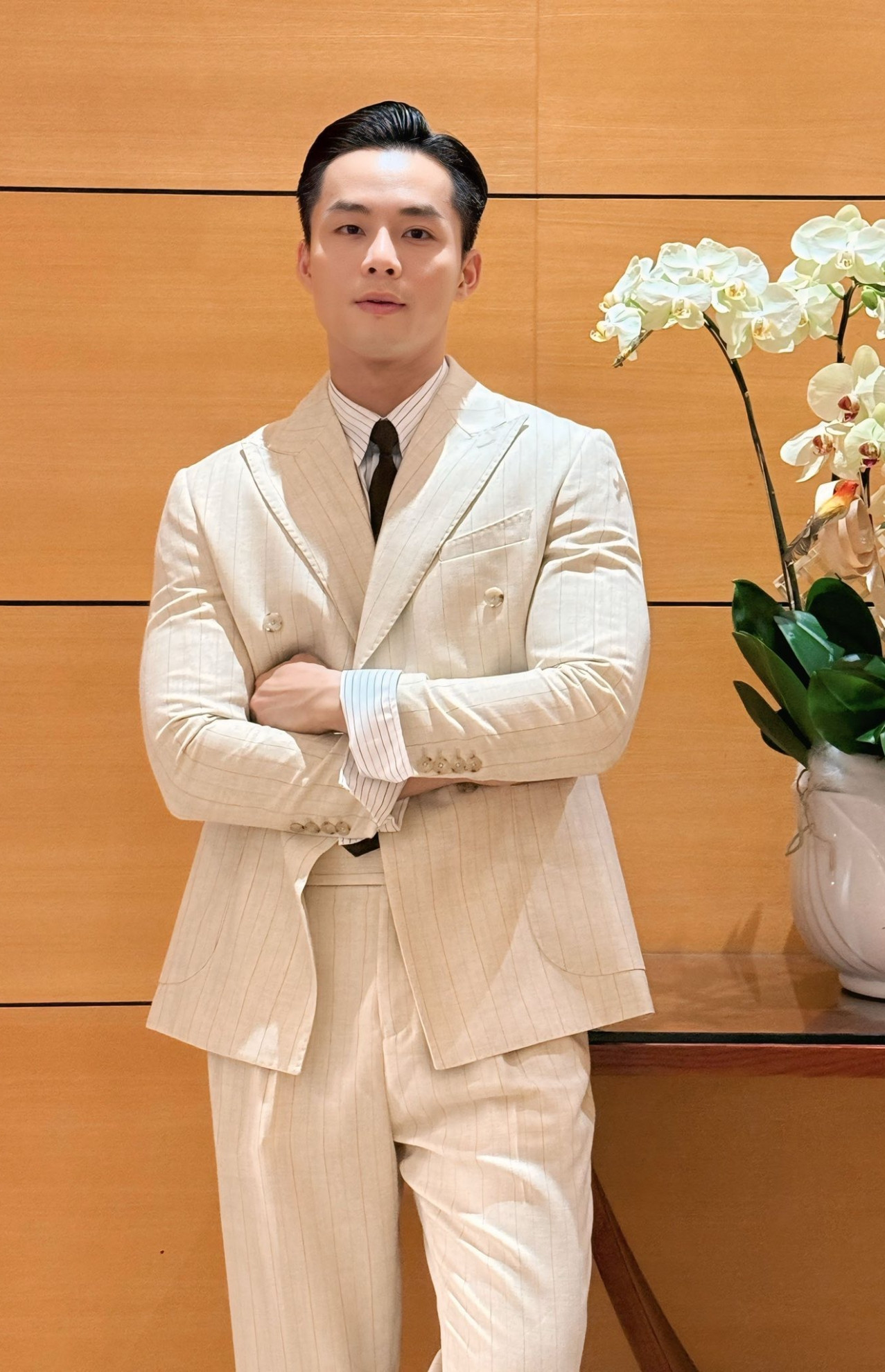 Vũ Linh tại họp báo Manhunt Vietnam 2025 Vũ Linh xuất hiện bảnh bao tại sự kiện chiều ngày 17/11