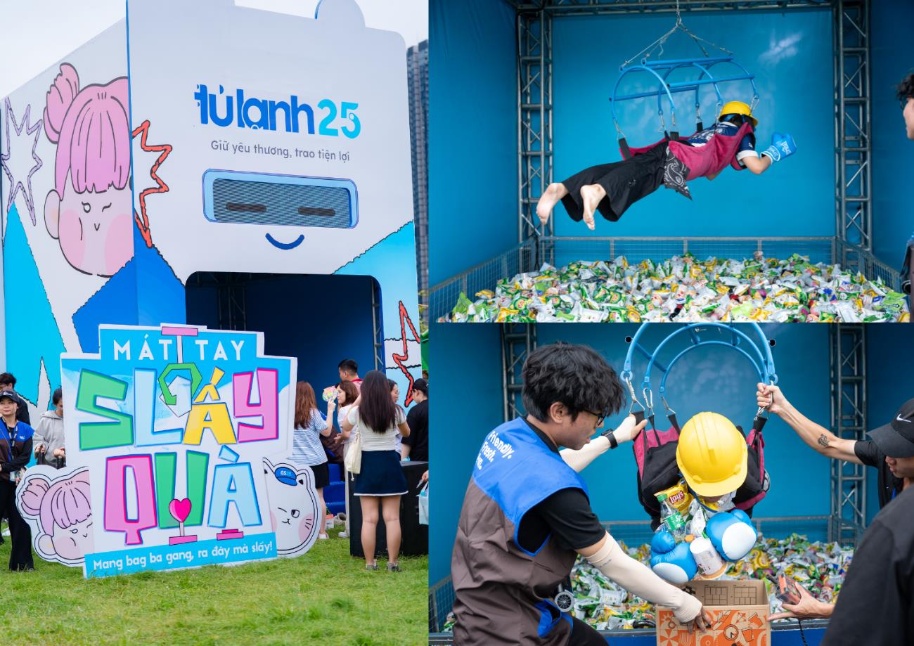 Tủ lạnh gấp quà phiên bản thực tế Tủ lạnh gấp quà tại sự kiện