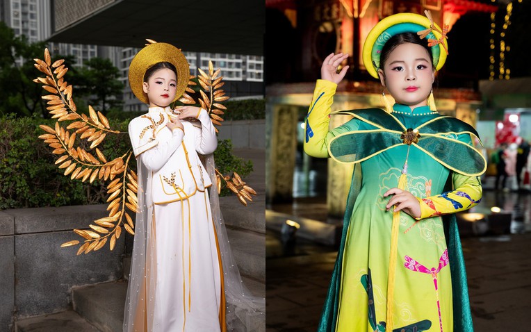 Hoài An biểu diễn tự tin trên sân khấu áo dài